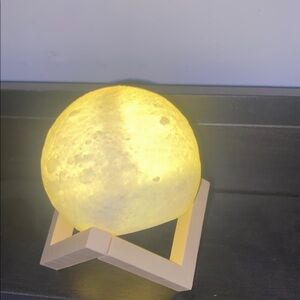 Moon Lamp with Wooden Stand